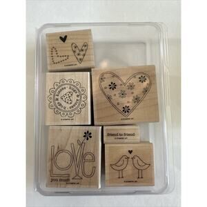 Stampin' Up! Love You Much‎ Bird Friend Heart Love 6pc Set (RETIRED)